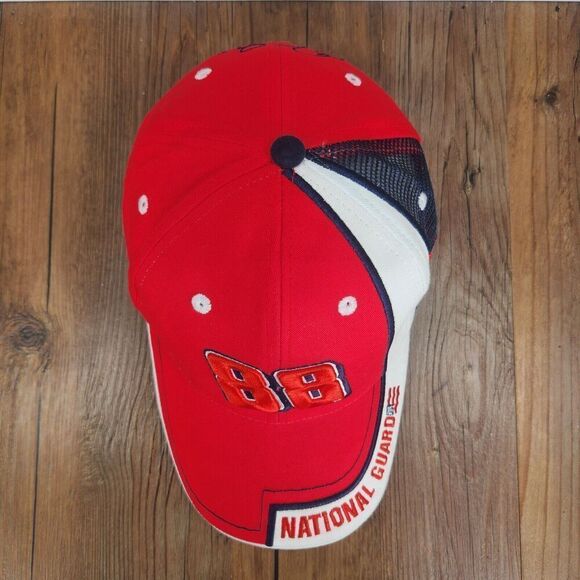 2008 Hendrick Motorsports National Guard Dale Jr Hat Cap Strapback NASCAR Red - Picture 7 of 10